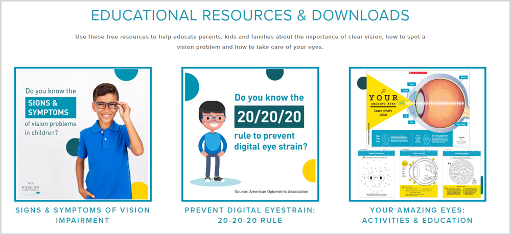 Educational Resources and Downloads for Parents and Eye Doctors