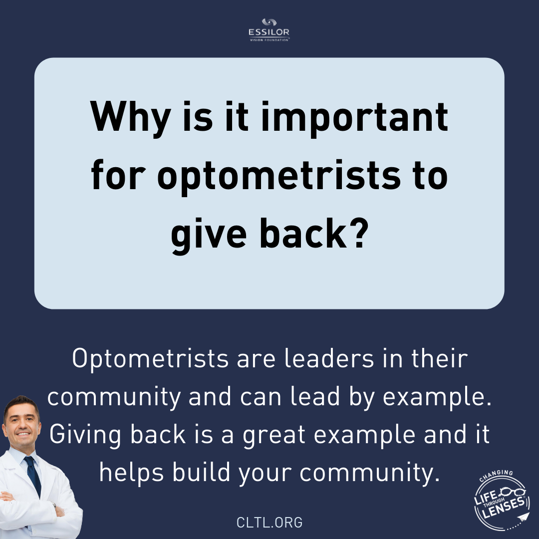 Why it's important for optometrists to give back